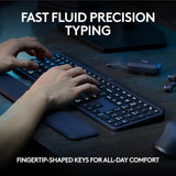 Logitech MX Keys S - Teclado inalámbrico, perfil bajo, escritura si...