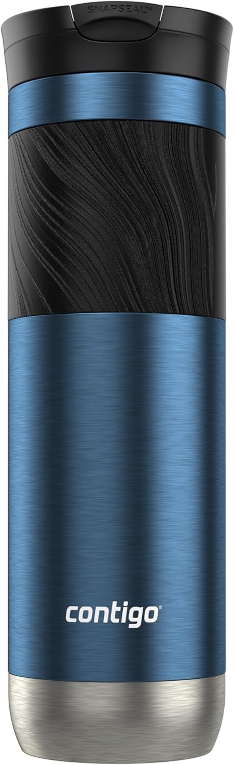 Contigo Byron 2.0 - Taza de viaje de acero inoxidable, tapa SNAPSEAL, arándano, 24 onzas
