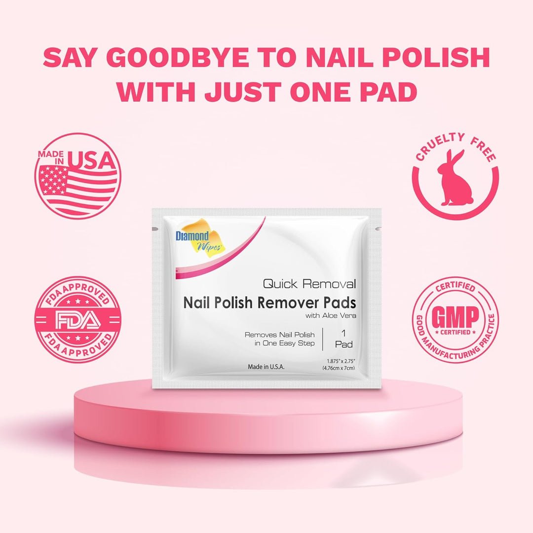 Diamond Wipes Toallitas removedoras de esmalte de uñas con aloe ver...