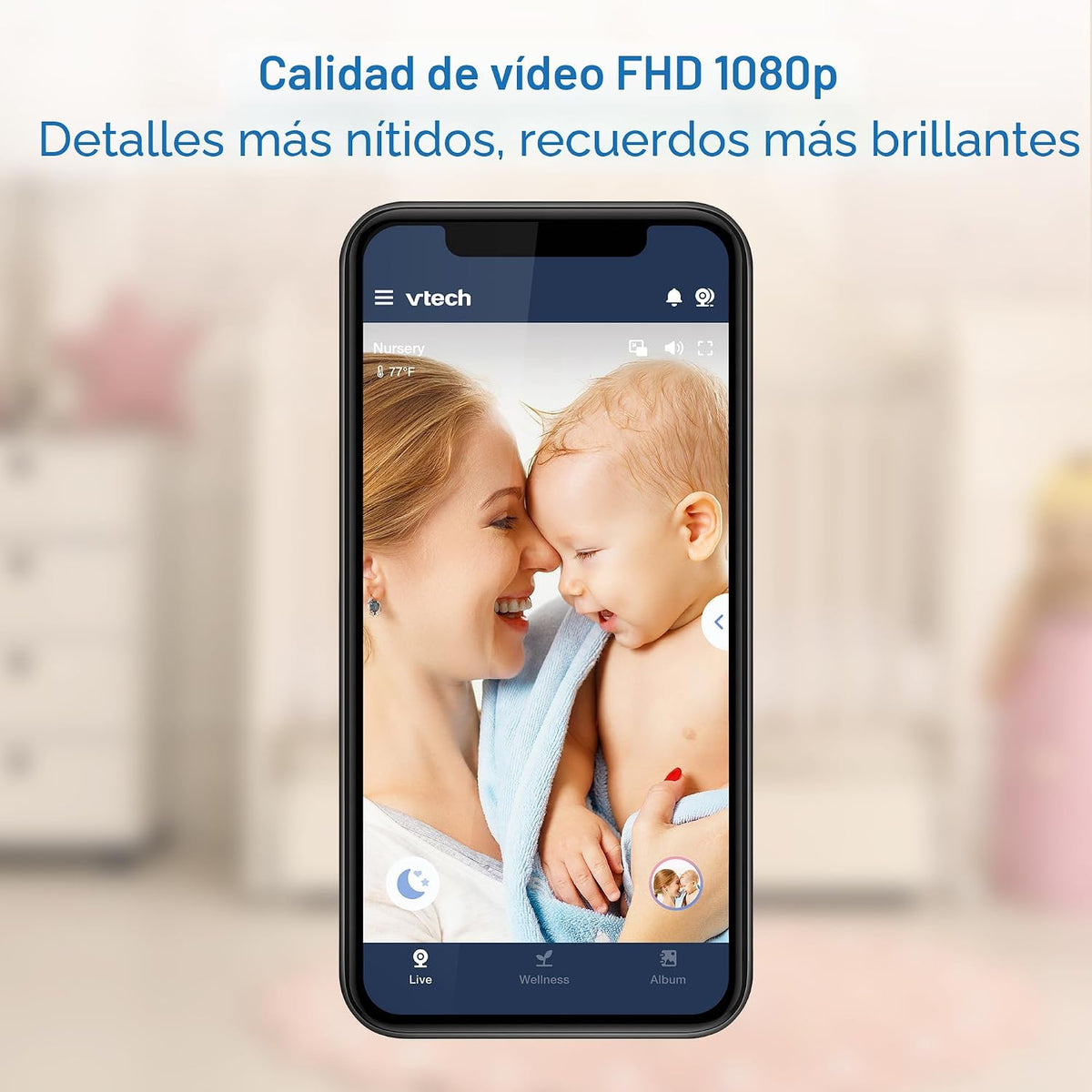 VTech Monitor inteligente WiFi para bebés, 2 cámaras para gemelos y dos habitaciones, pantalla dividida de 7 pulgadas, sensor 2K, visión gran angular, aplicación gratuita, luz nocturna, conversación