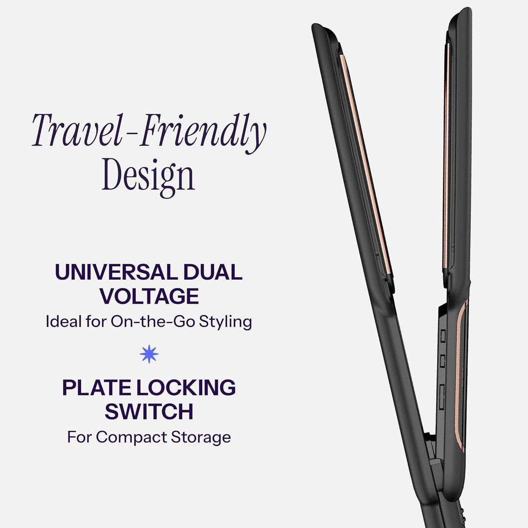HOT TOOLS Plancha plana profesional digital de oro rosa, extra larg...
