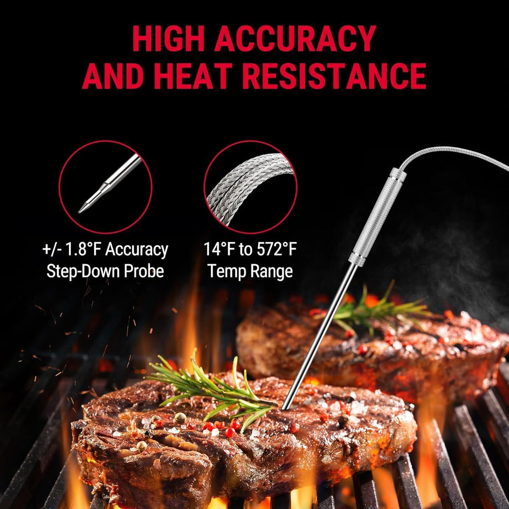 Mando a distancia inalámbrico digital Thermopro TP20, cocción de alimentos, termómetro de carne, termómetro con sonda dual para barbacoa parrilla, ahumador