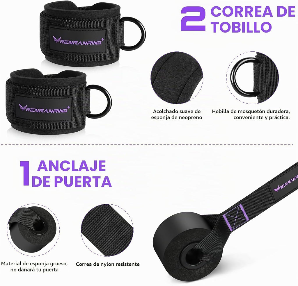 Kit de Barra de Pilates con Bandas de Resistencia, Equipo de Entrenamiento Pilates para Mujeres