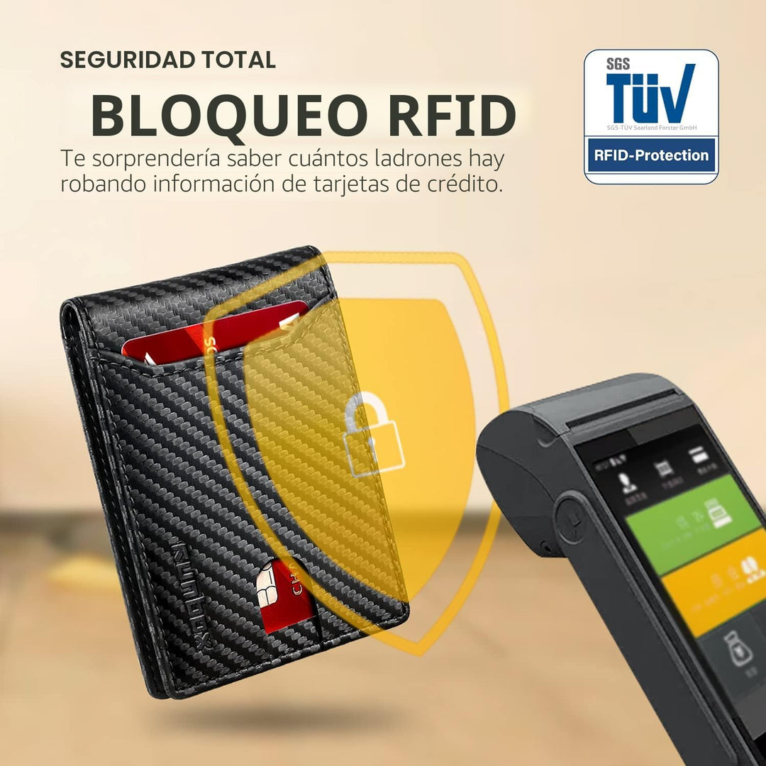 RUNBOX Cartera delgada para hombre, 11 ranuras para tarjetas de cré...