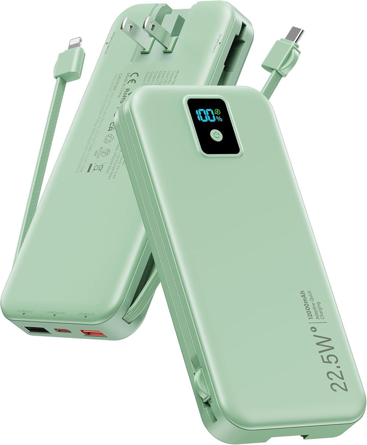 Cargador portátil, cargador de batería de carga rápida de 12000 mAh...