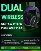 WESEARY Auriculares inalámbricos para juegos para PS5, PS4, PC, Switch y