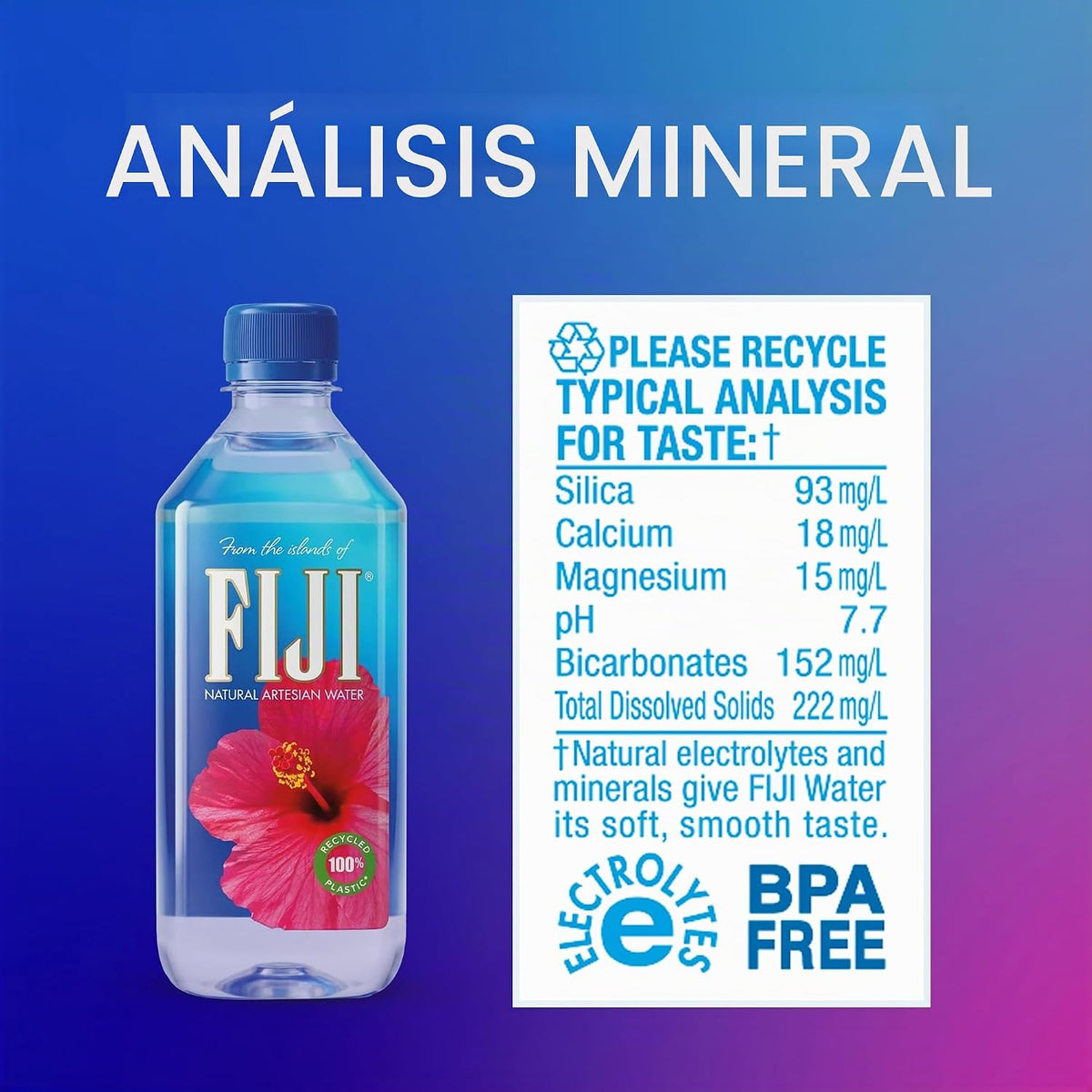Agua Artesiana Natural Fiji, 16.9 onzas, paquete de 24 botellas