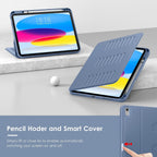 Funda para iPad (A16) de 11 pulgadas 2025 y iPad de 10ª/11ª generación de 10.9 pulgadas 2022, funda magnética con múltiples ángulos, parte trasera a prueba de golpes, soporte para lápiz y apagado y encendido automático, azul niebla
