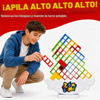 Juego gigante XL de 48 piezas para adultos y niños, juegos de torre de mesa Tetra para fiesta de viaje familiar, juguete apilable de equilibrio para 2 jugadores, juguetes de equipo, bloque de