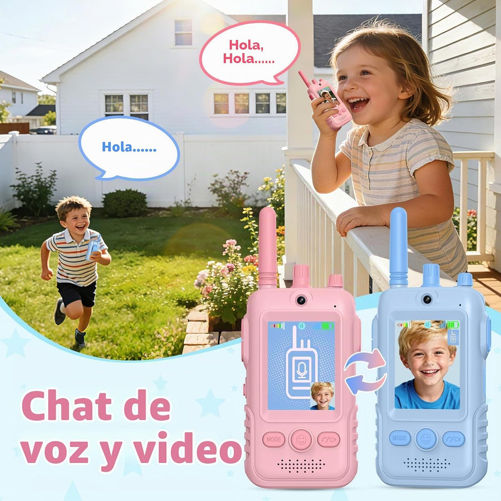 Walkie Talkies de video recargables para niños: 1.5 veces más duración de