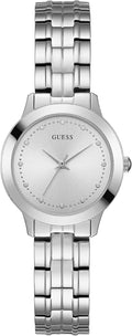 GUESS Mujer | Reloj analógico de vestir | Caja de acero inoxidable | Brazalete de acero inoxidable | Resistencia al agua 30M