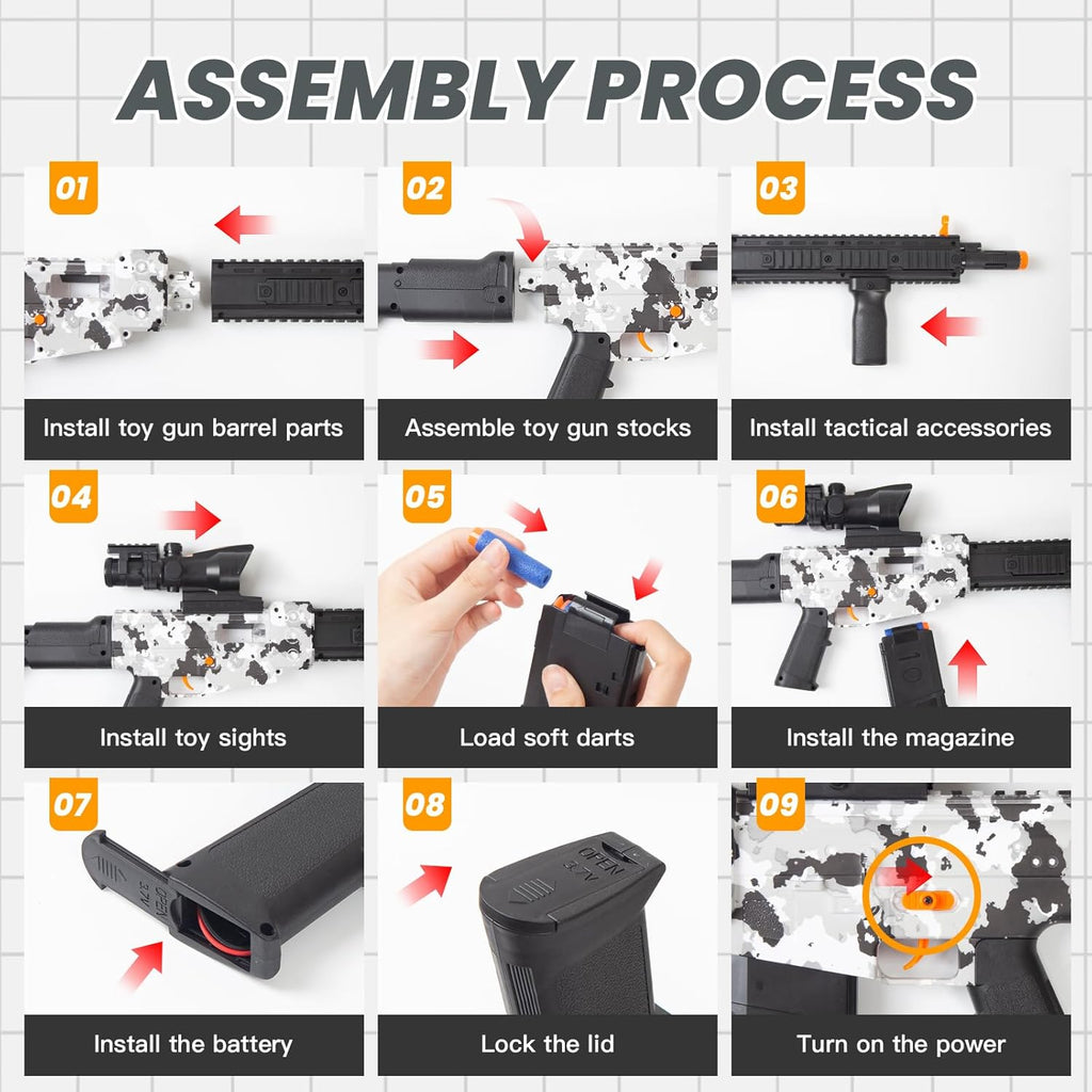 Pistola de juguete realista para pistolas Nerf, dardos de espuma, con alcance de 120 balas suaves, 3 revistas, ametralladoras eléctricas semiautomáticas para niños de 8 a 12 años, regalos de cumpleaños para niños y adultos