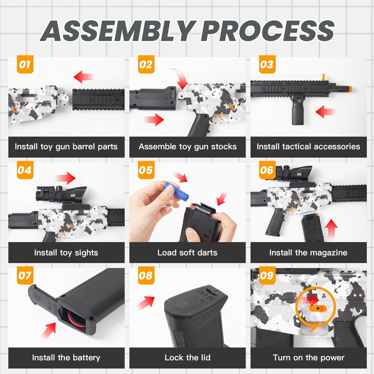 Pistola de juguete realista para pistolas Nerf, dardos de espuma, con alcance de 120 balas suaves, 3 revistas, ametralladoras eléctricas semiautomáticas para niños de 8 a 12 años, regalos de cumpleaños para niños y adultos