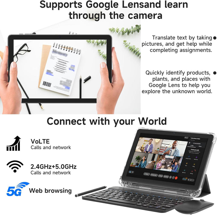 ICONLINK Tableta Android 15 de 10 pulgadas con estuche 4+16GB RAM+1...