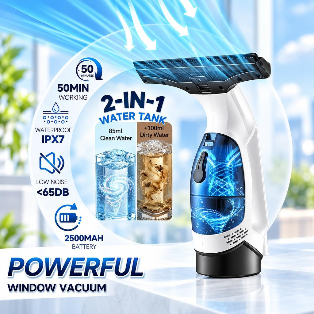 Aspiradora inalámbrica para ventana, limpiador eléctrico de ventana 2000Pa