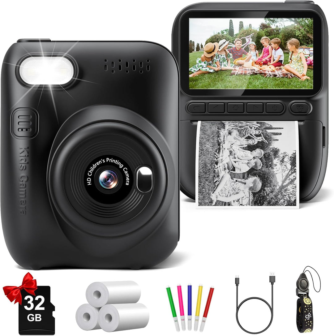 Cámara de impresión instantánea para niños, cámaras de video digita...