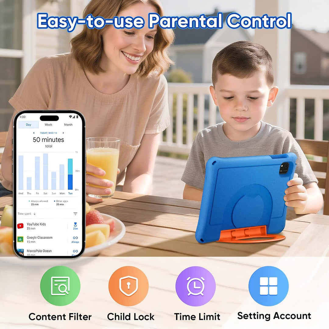 Tablet infantil de 10 pulgadas, tableta Android 16 para niños, proc...