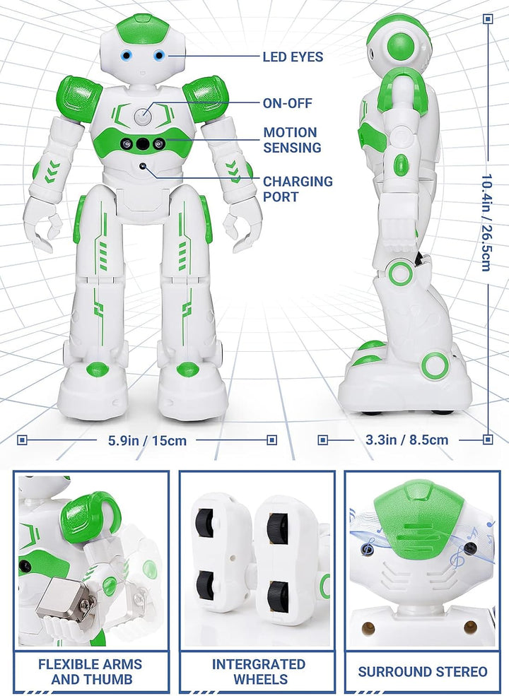 KingsDragon - Robot RC, juguetes para niños con gestos y detección,...