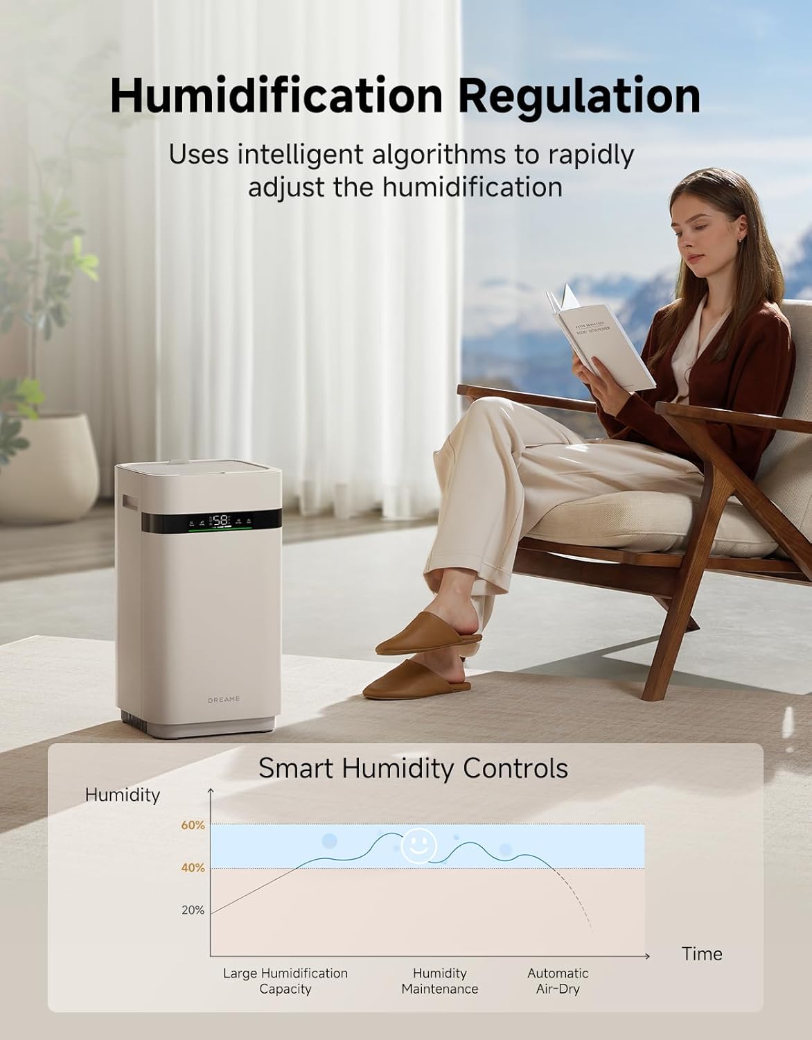Dreame Humidificador sin niebla H40, purificación de 3 etapas para aire