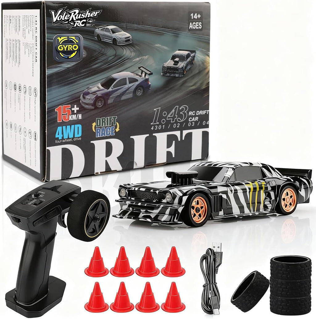 [2026 Upgrade 1/43 Mini RC Drift Car con giroscopio, 4WD RTR