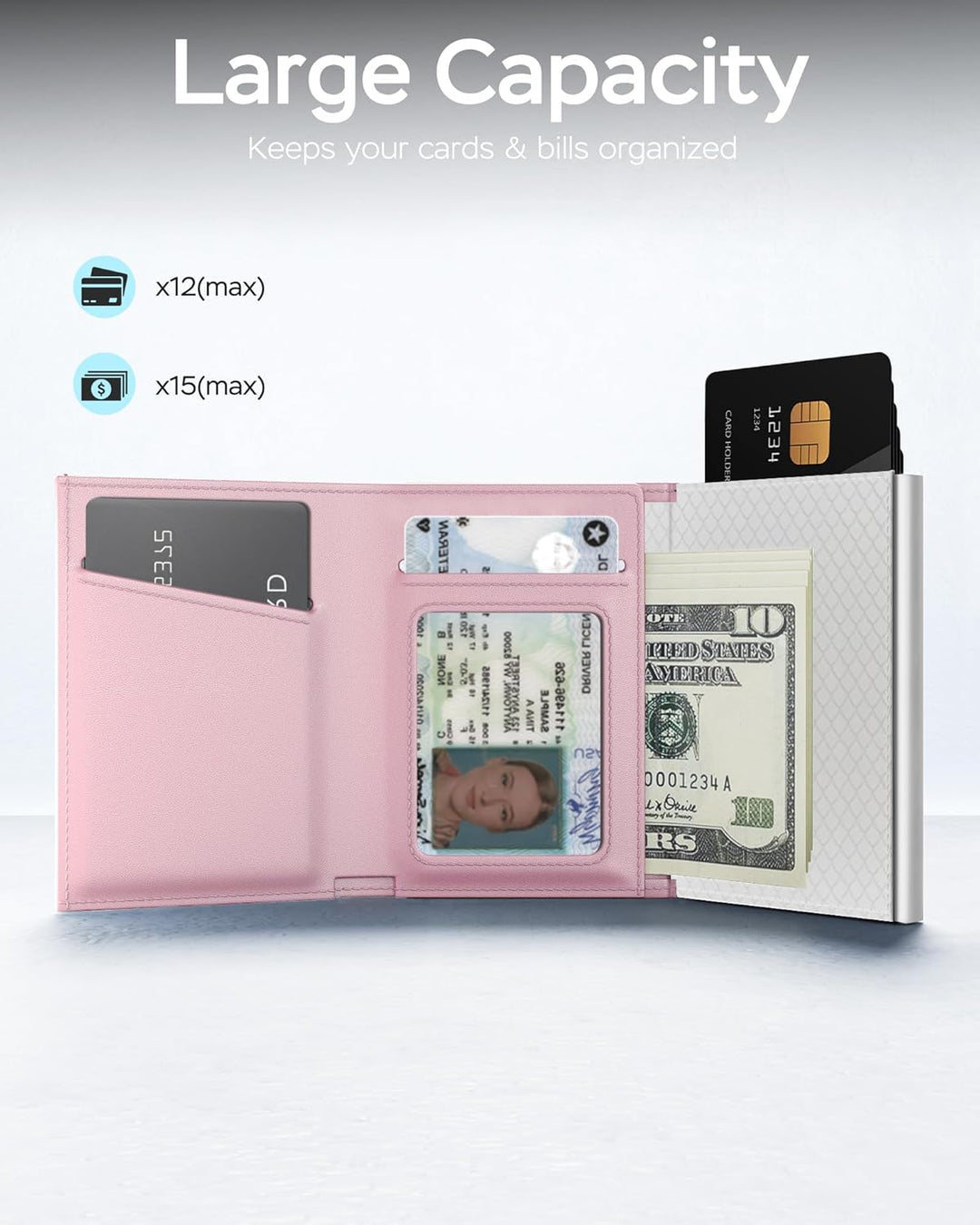 Cartera RFID para mujer con soporte para AirTag \u2013 Billeteras p...