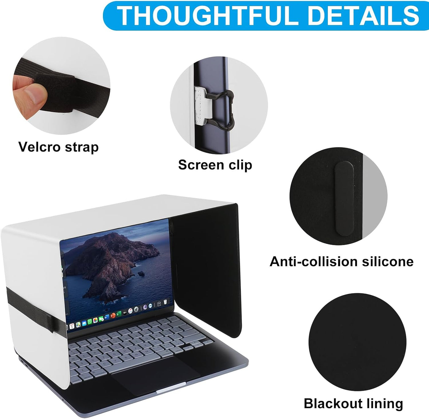 HoYiXi Parasol plegable para laptop y escudo de privacidad, se adap...