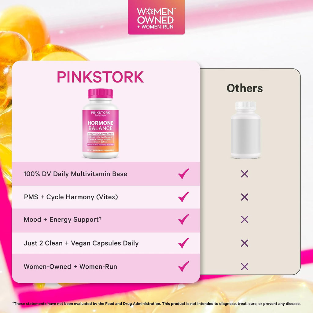 Pink Stork Multivitamínico Hormonal Balance para Mujeres, 60 Cápsulas