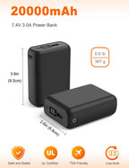 Pexzey Paquete de batería de chaleco calefactable, pantalla LED, 20000 mAh