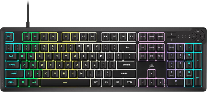 Corsair Teclado para juegos con membrana RGB K55 CORE - Diseño QWER...