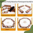 Rummy Cube - Juego original de cubo Rummy para 6 a 8 jugadores con 212 azulejos y 8 estantes de madera, juegos de mesa clásicos para familia y fiestas