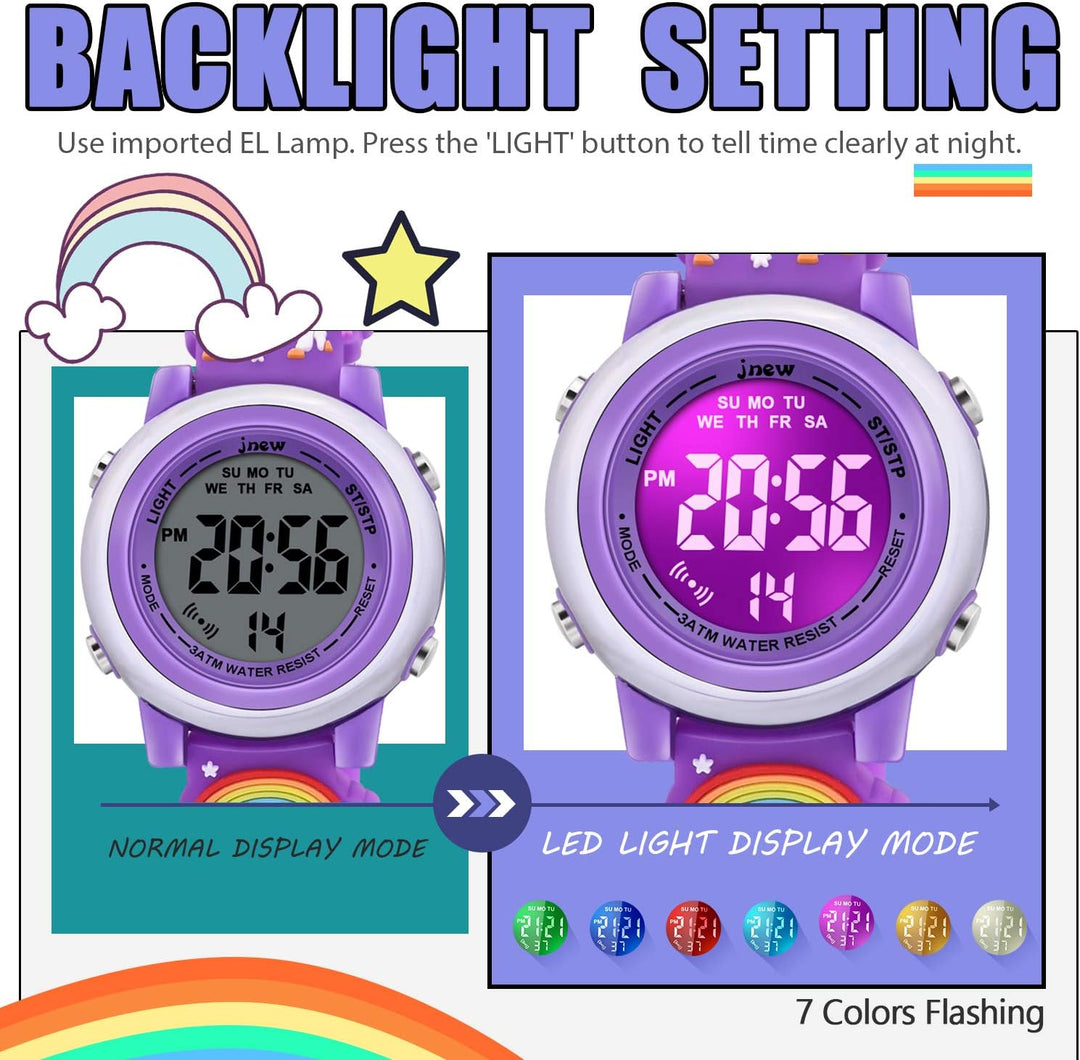 VAPCUFF Relojes impermeables 3D de dibujos animados para niñas con...