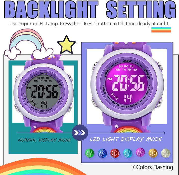 VAPCUFF Relojes impermeables 3D de dibujos animados para niñas con...
