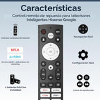 Control remoto de repuesto para televisores inteligentes Hisense, modelo ERF3K90H, compatible con 4K, ULED y UHD, 1 paquete