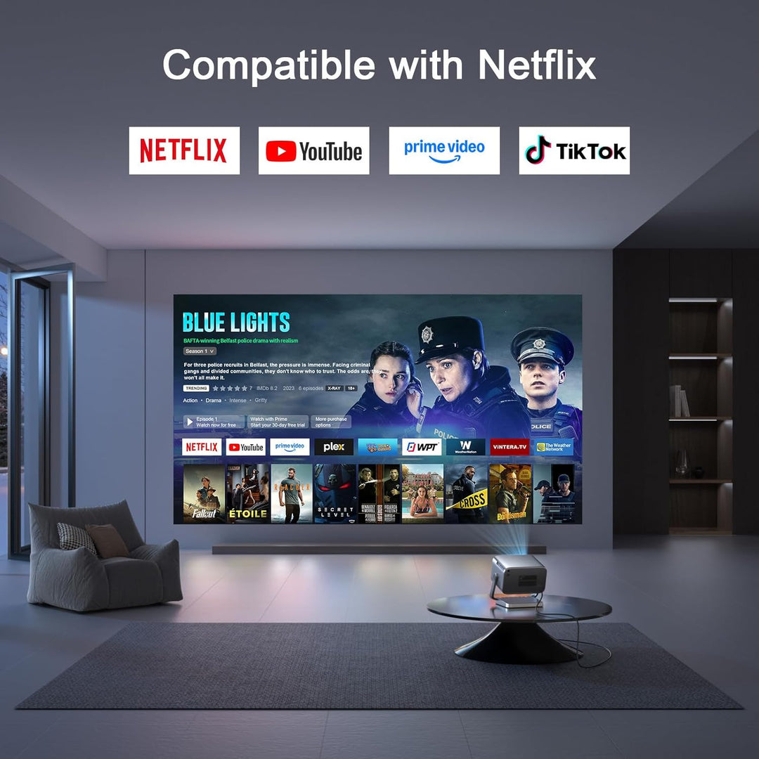 [Ahora con Netflix y 3000 ANSI] Proyector 4K con WiFi y Bluetooth,...