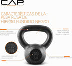 CAP Kettlebell de hierro fundido simples y sets, mango ancho, base plana