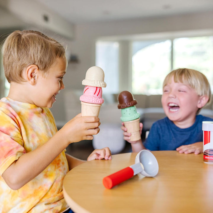 Melissa &amp; Doug Juego de helado Scoop and Stack, juguetes magnét...