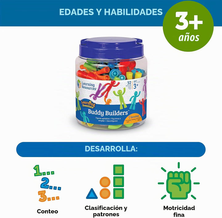 Recursos de aprendizaje Buddy Builders | Motor fino, juguete de coo...