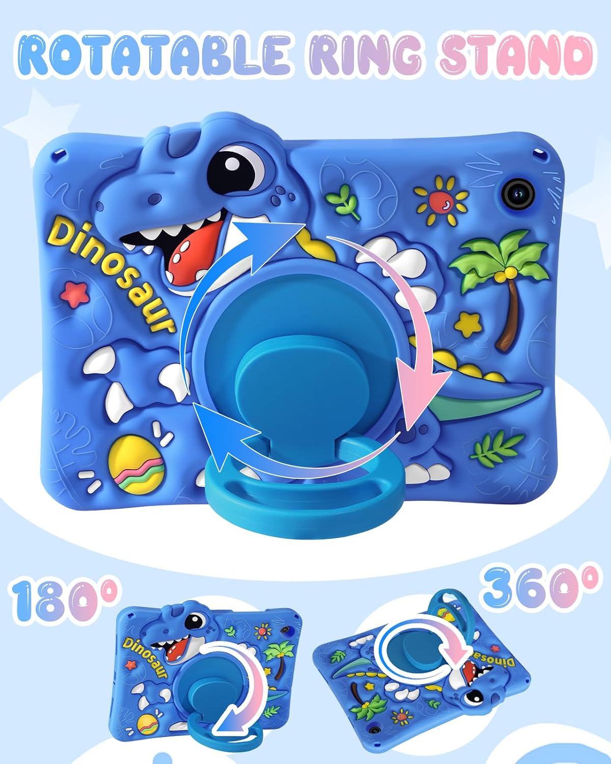 Boaretiu - Funda para tablet con diseño de dinosaurio, para iPad A16 de 11 pulgadas, 10.9 pulgadas, color azul