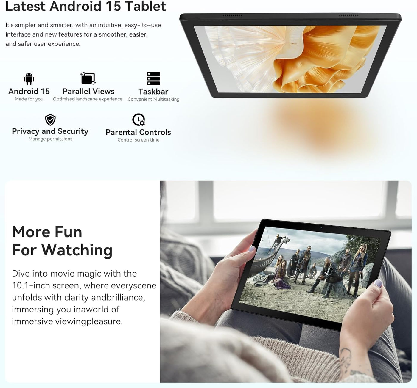 Gleeso Tableta mejorada 2026, tableta Android de 10 pulgadas, Octa-...