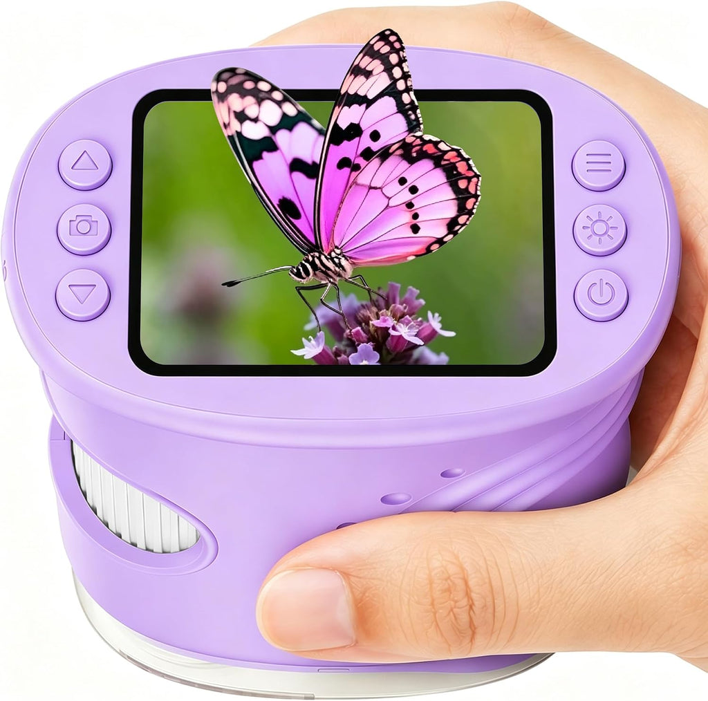 Microscopio digital de mano 4K 1000X para niños con pantalla IPS de 2.0