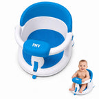 PMV Asiento de baño para bebés sentados, silla de baño antideslizante con 3 ventosas, asiento de apoyo de baño seguro y cómodo para uso en baño/ducha, diseño estable, (6 a 24 meses) (azul)