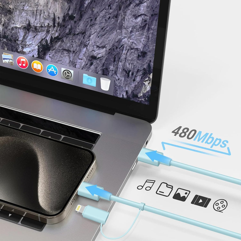 Cargador de carga rápida para iPhone 17, 16, 15, paquete de 3 cargadores USB C, cable Lightning de 6 pies y cable USB C tipo C para iPhone 17/17 Plus/17 Pro Max/Air/16/16 Plus/16 Pro Max/15 Pro/14Pro