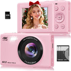 Cámara digital, cámara de enfoque automático de 4K 44MP con zoom 16...