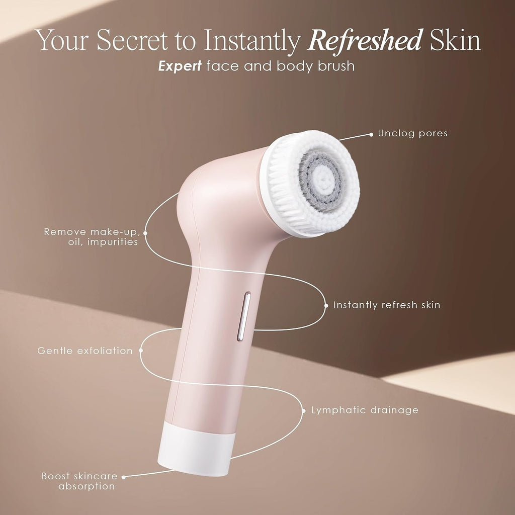 Gloa - Cepillo de limpieza facial y corporal de Project E Beauty | 3 cepillos de limpieza | Limpiador de poros | Cepillos para limpieza | Exfoliante para cara y cuerpo | Limpiador de cepillos para cuerpo | Kit de cuidado de la piel impermeable