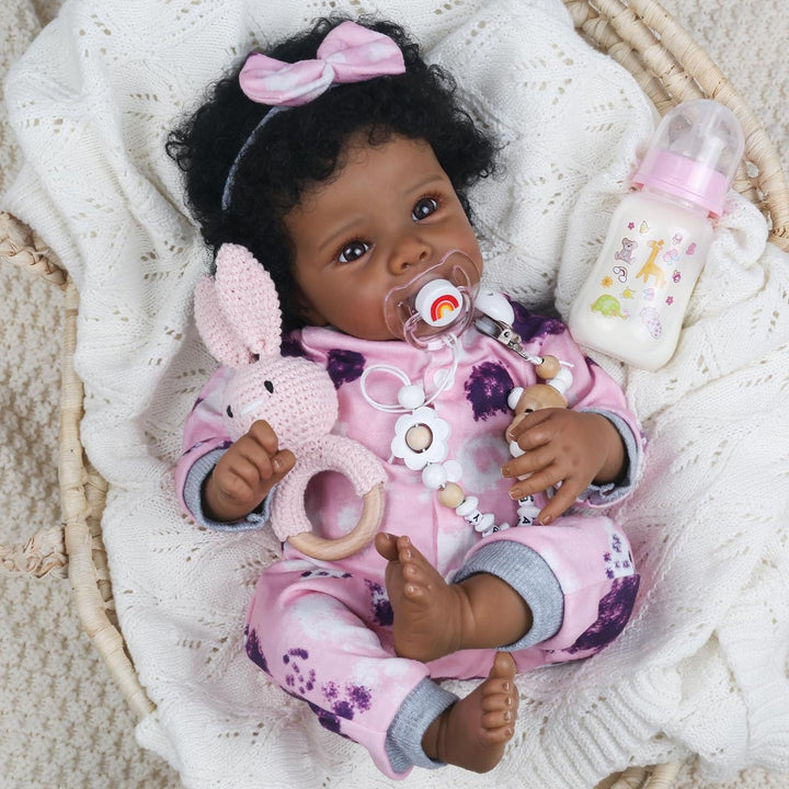 WOOROY Muñeca Reborn Realista de Bebé Niña Negra \u2013 Muñeca reci...