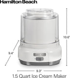 Máquina para hacer helado, de Hamilton Beach, 68881, Blanco
