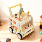 Wooden Activity Cube Push Walker, Wooden Baby Walker, Montessori Toys para Babies 10-12 Months 1 2 3 Years Old Boys & Girls, Help Learning a Walk & Sit-a-Stand