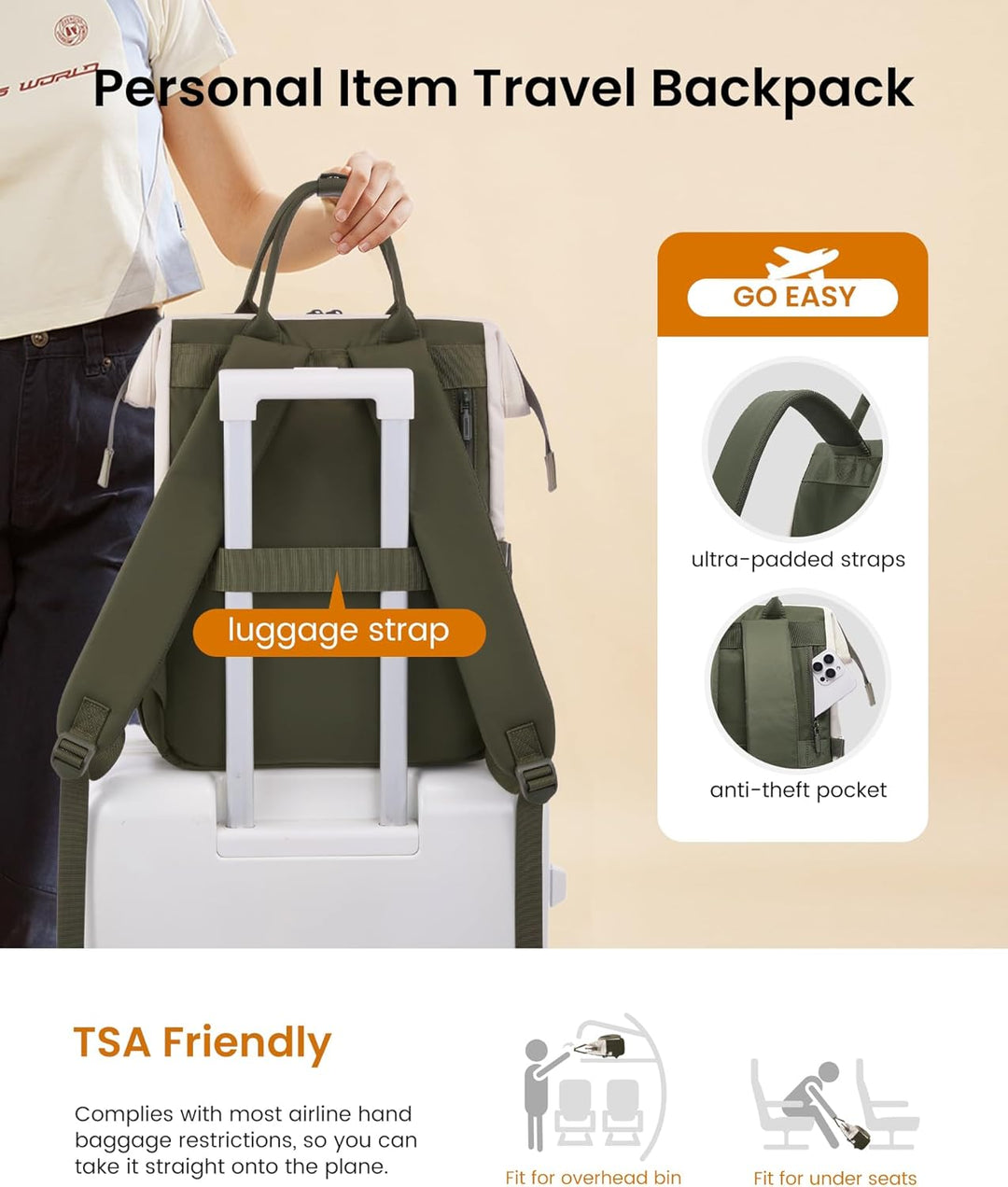 LOVEVOOK - Mochila de computadora portátil para mujer, mochila de t...