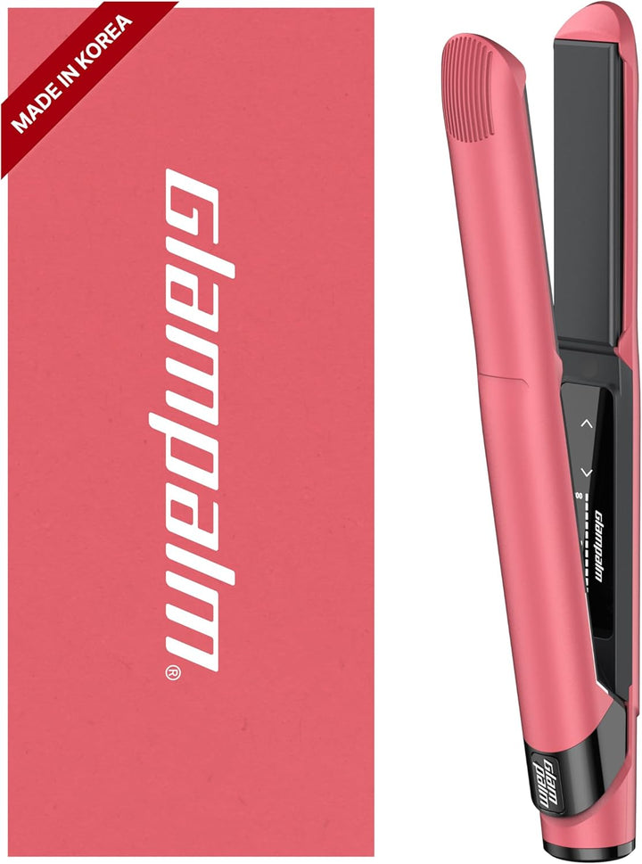 GLAMPALM Alisadora de cabello plancha de cerámica de 1 pulgada infu...