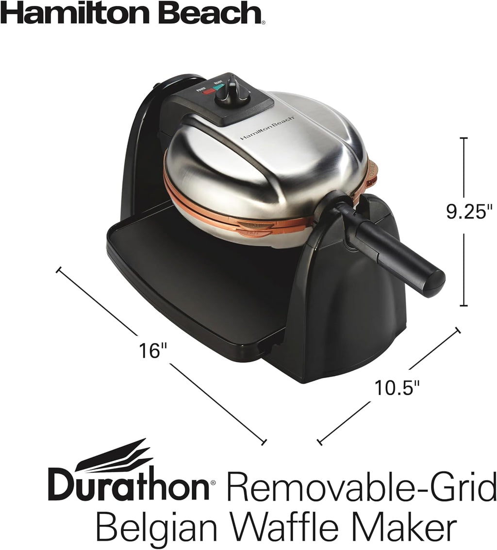 Hamilton Beach - Máquina para hacer gofres belgas con control de sombra